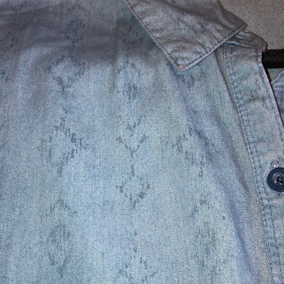 C Brand Long Sleeve 2 Tone Blue Mid Length Dress - Picture 6 of 8